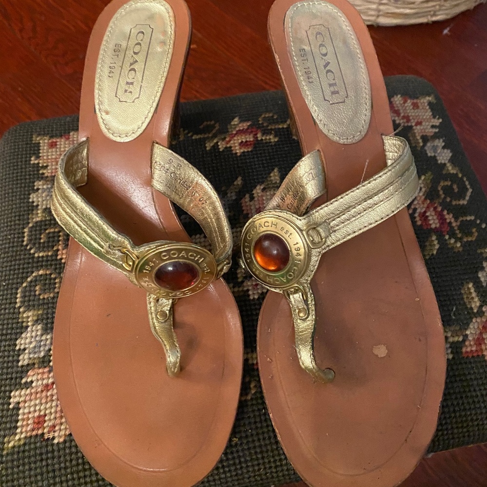 Coach open toe heel shoe